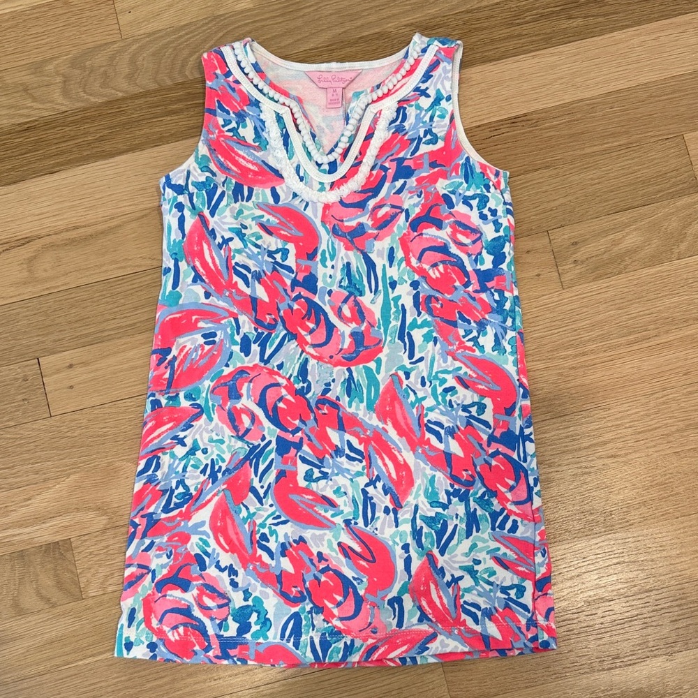 Lilly Pulitzer Kids knit Dress in Pink and Blue lobster print